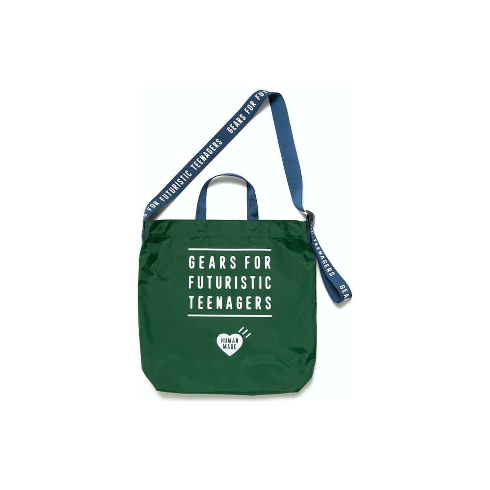 Human Made Nylon Heart 2 Way Tote Bag Green