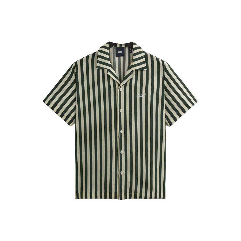 Kith Striped Thompson Camp Collar Shirt Agate