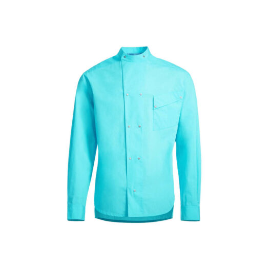 Mugler H&M Double-Breasted Poplin Shirt Turquoise