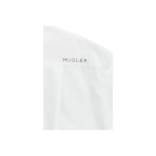 Mugler H&M Double-Breasted Poplin Shirt White