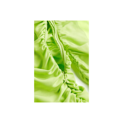 Mugler H&M Gathered One-Shoulder Mini Dress Acid Green