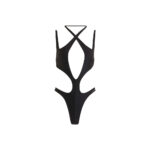 Mugler H&M Halterneck Cut-Out Swimsuit Black