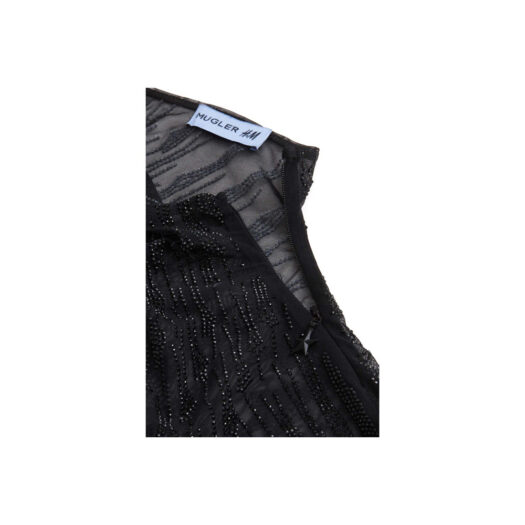 Mugler H&M Rhinestone-Embellished Mesh Shirt Black