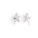 Mugler H&M Star-Shaped Clip Earrings Silver-colored