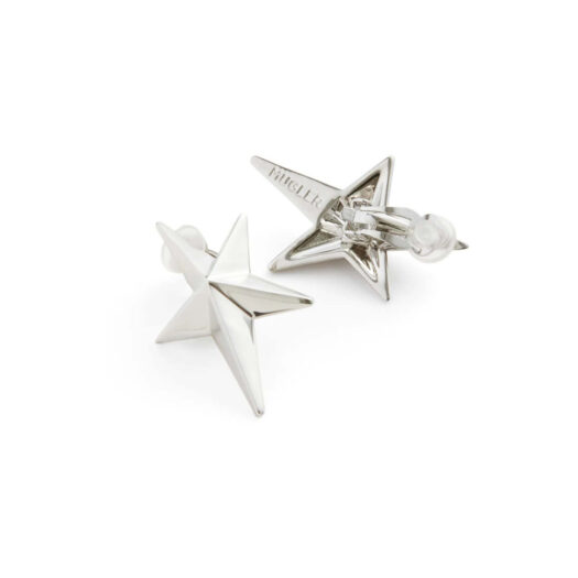 Mugler H&M Star-Shaped Clip Earrings Silver-colored