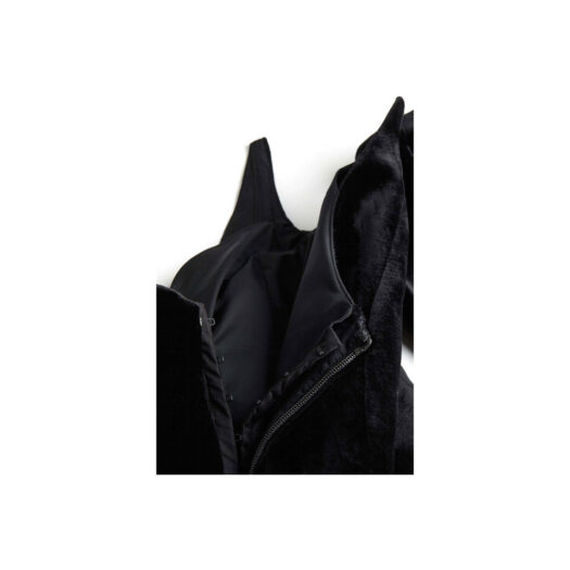 Mugler H&M Velvet Peplum Dress Black