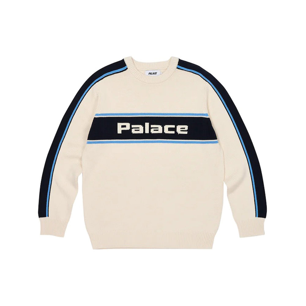 Palace Electronica Knit Soft WhitePalace Electronica Knit Soft White - OFour