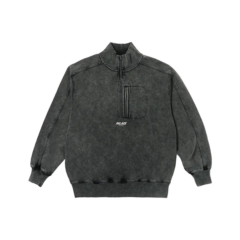 Palace Washed Terry 1/2 Zip Funnel BlackPalace Washed Terry 1/2 Zip ...