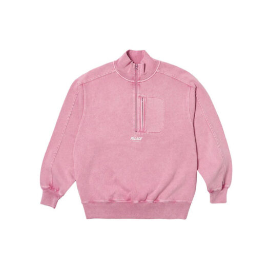 Palace Washed Terry 1/2 Zip Funnel Ultra Mauve