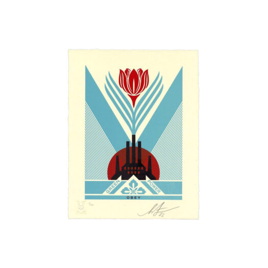 Shepard Fairey Green Power Factory Letterpress Print (Signed, Edition of 450)