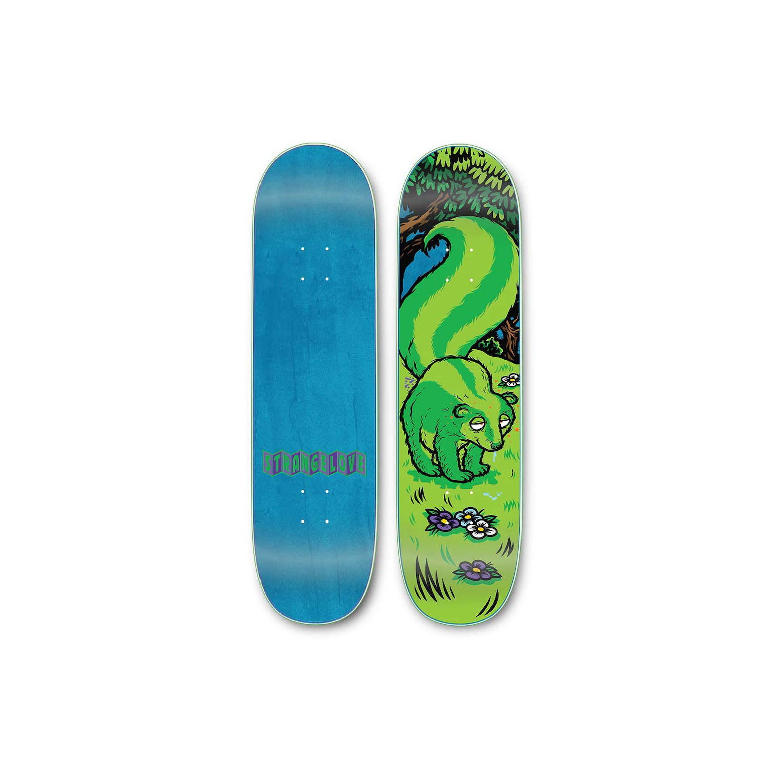 StrangeLove Todd Bratrud Skateboard Deck Green Skunk