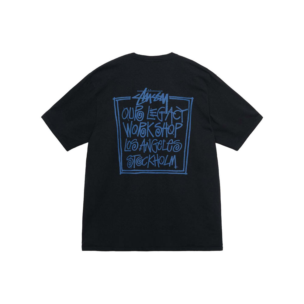Stussy Our Legacy Frame Pigment Dyed Tee BlackStussy Our Legacy