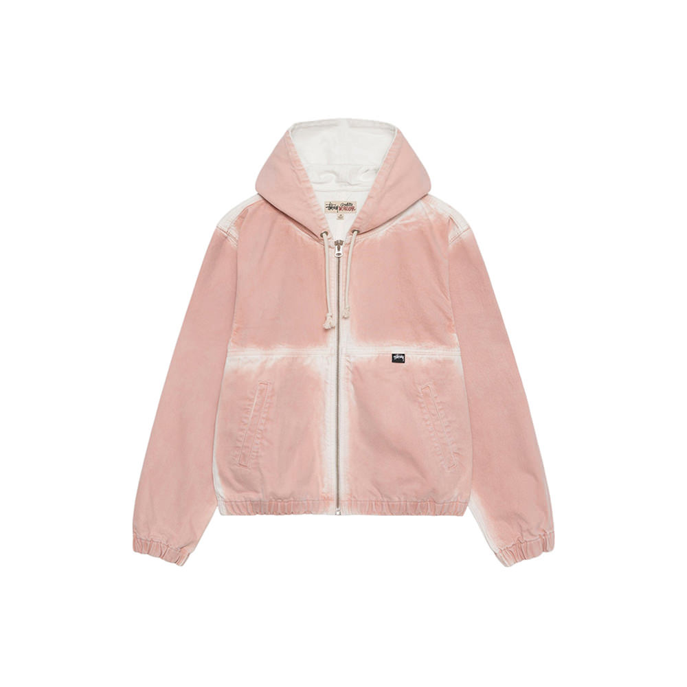 Stussy Spray Dye Hooded Work Jacket Faded PinkStussy Spray Dye ...