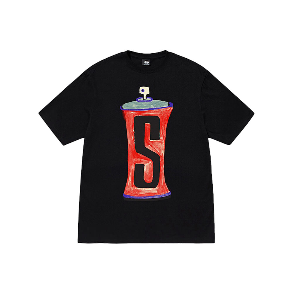 Stussy Spraycan Tee BlackStussy Spraycan Tee Black - OFour