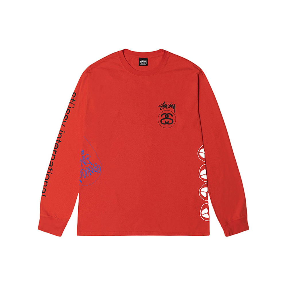 Stussy Test Strike Pigment Dyed LS Tee TomatoStussy Test Strike