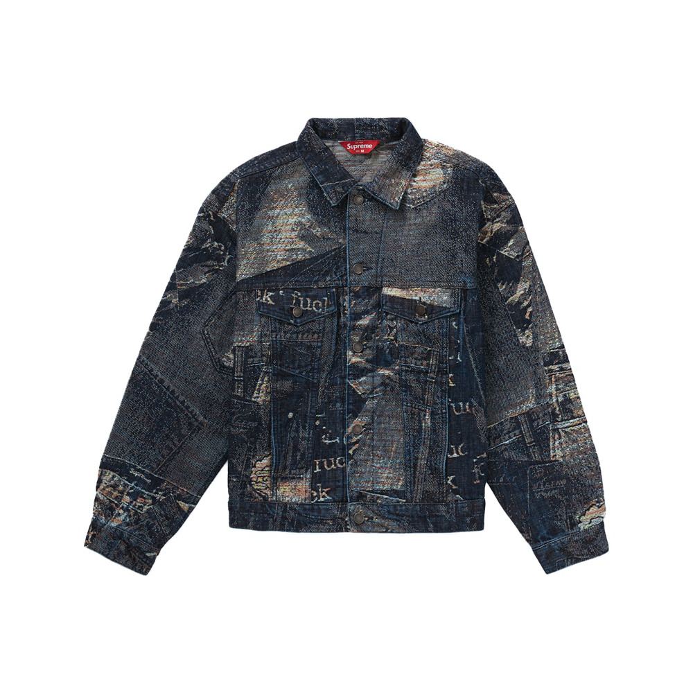 Supreme x New York Yankees Denim Trucker Jacket Washed Black