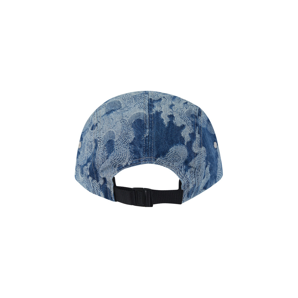 Supreme Flames Jacquard Denim Camp Cap Washed Indigo