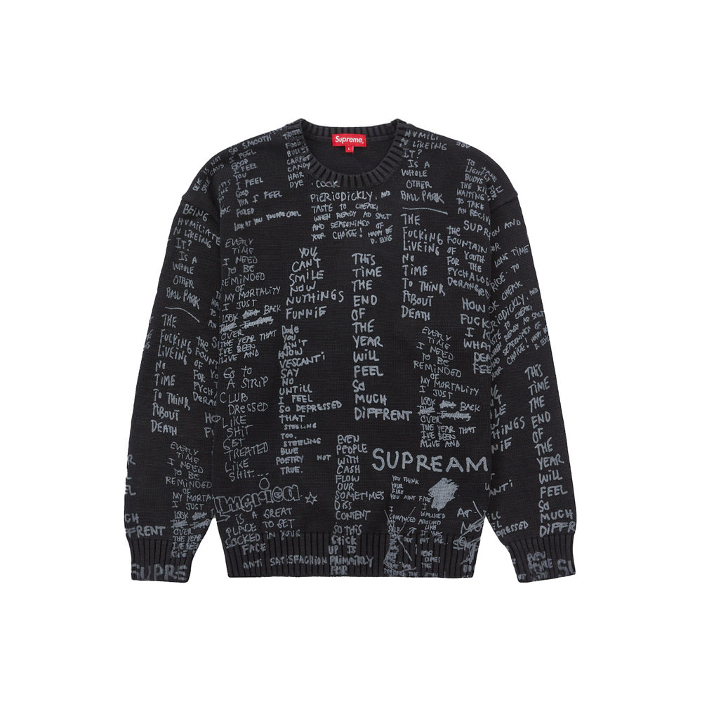 Supreme Gonz Poems Sweater BlackSupreme Gonz Poems Sweater Black 