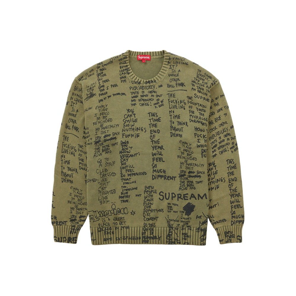 Supreme Gonz Poems Sweater Olive オリーブ