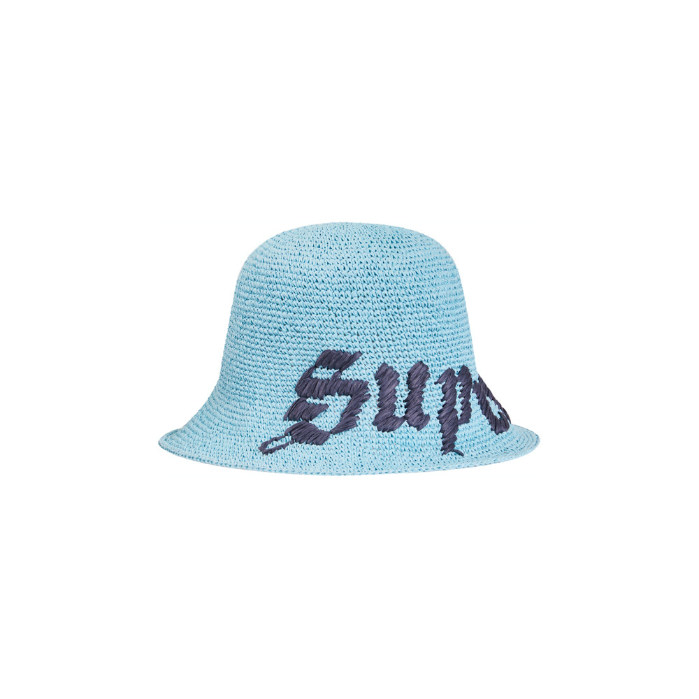 Supreme - Supreme Old English Straw Crusher blueの+imagenytextiles.com