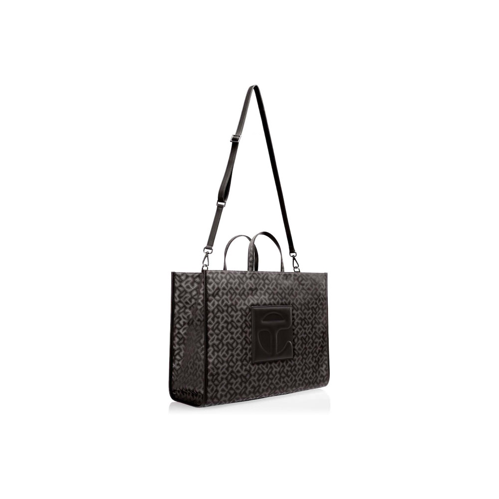 Telfar Large Jacquard Shopper Black MonogramTelfar Large Jacquard ...