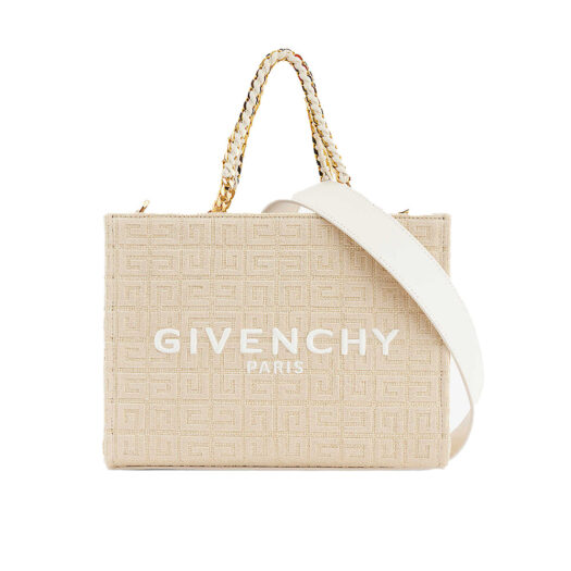 4G chain-embellished woven tote bag