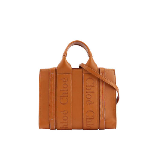 Woody small leather tote bag