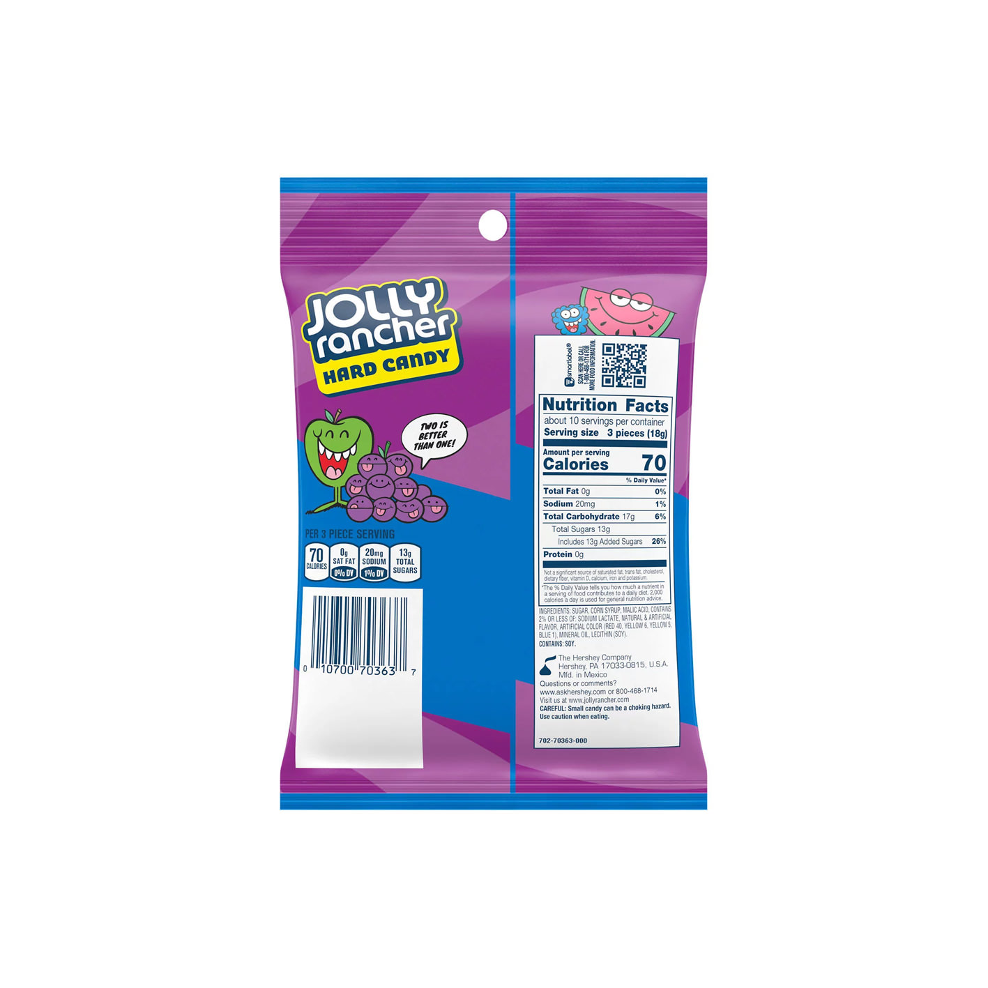 Jolly Rancher Hard Candy Fruity 2 In 1 Medium Peg, 6.5 Oz.Jolly Rancher ...