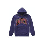 Supreme Piping Arc Hooded Sweatshirt Washed Navy