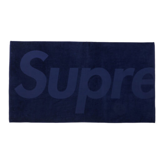 Supreme Tonal Logo Towel Navy