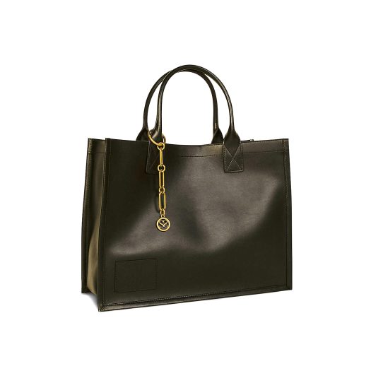 Kasbhcuir brand-embossed patch leather tote bag