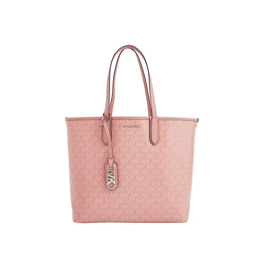 Eliza monogram-pattern open-top large faux-leather tote bag