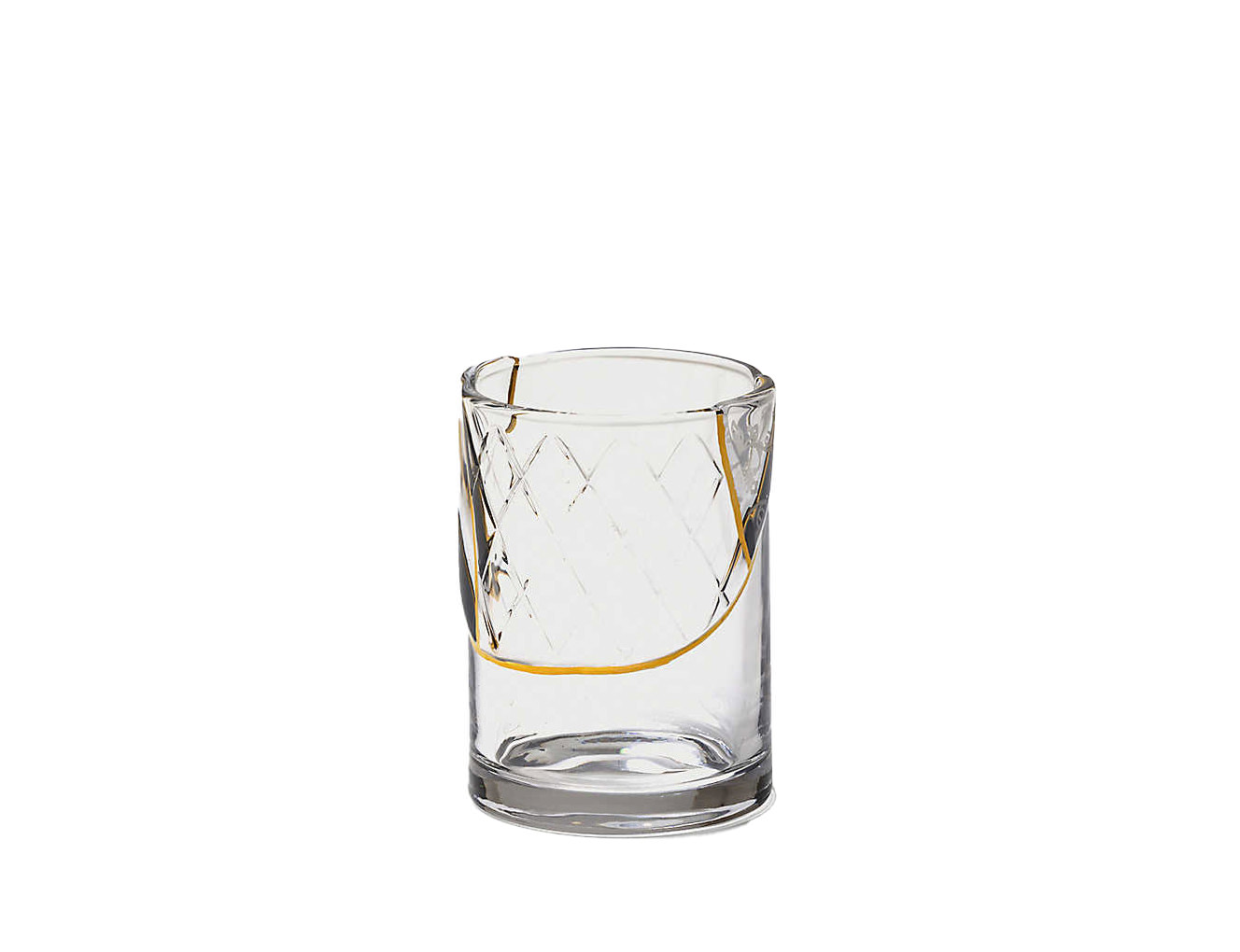 SELETTI Kintsugi glass and gold tumbler