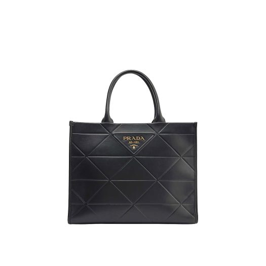 Triangle medium leather tote bag