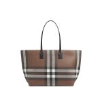 Checked faux-leather tote bag