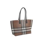 Checked faux-leather tote bag
