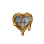 Melted Heart porcelain mirror and photo frame 35cm