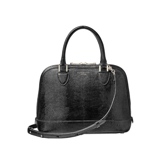 Hepburn logo-print grained-leather top-handle bag