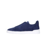 Triple stitch low-top suede trainers