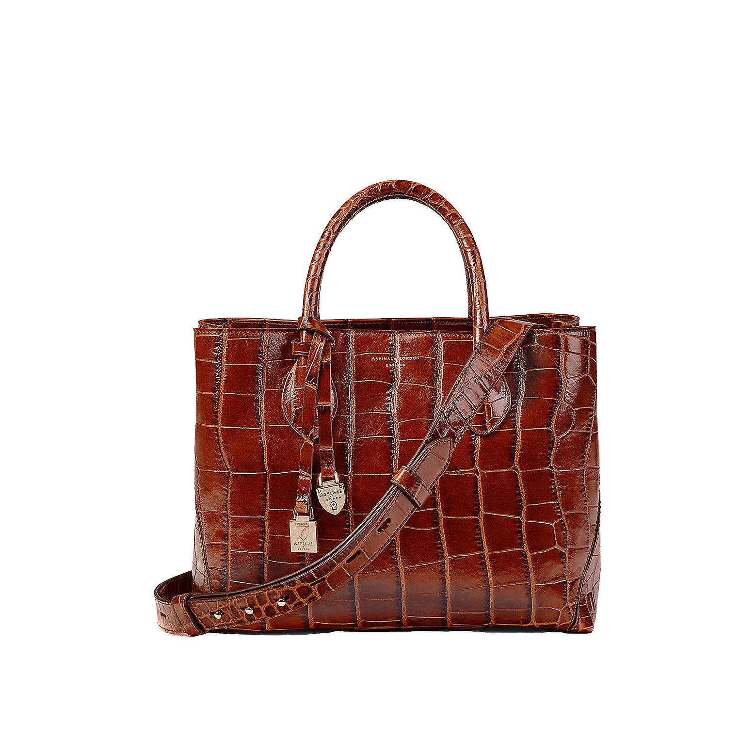 London medium croc-embossed leather tote bag
