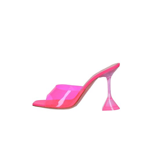 Lupita Glass square-toe PVC heeled mules