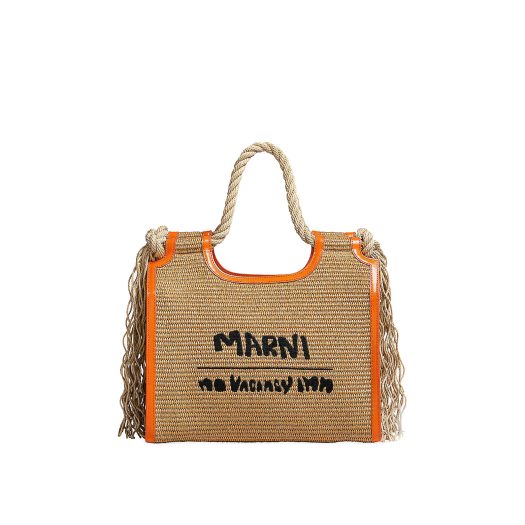 Marni x No Vacancy Inn Marcel cotton-blend raffia tote bag
