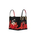 Flamencaba embroidered spike-embellished leather and cotton tote bag