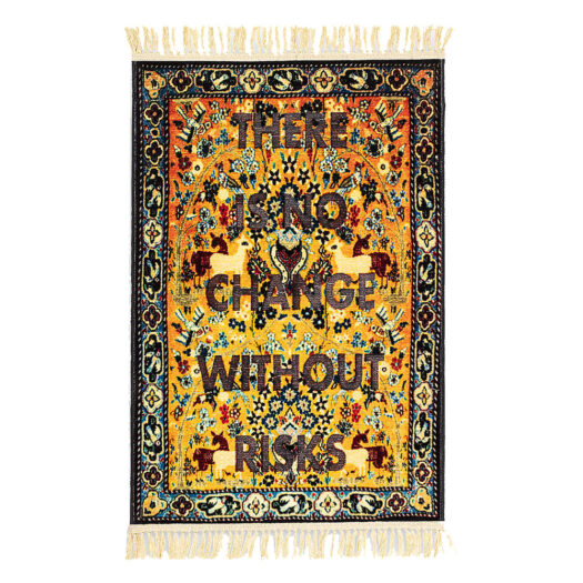 There Is No Change Without Risks woven rug 120cm x 80cm