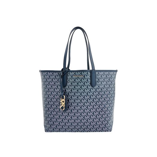 Eliza monogram-pattern open-top large faux-leather tote bag