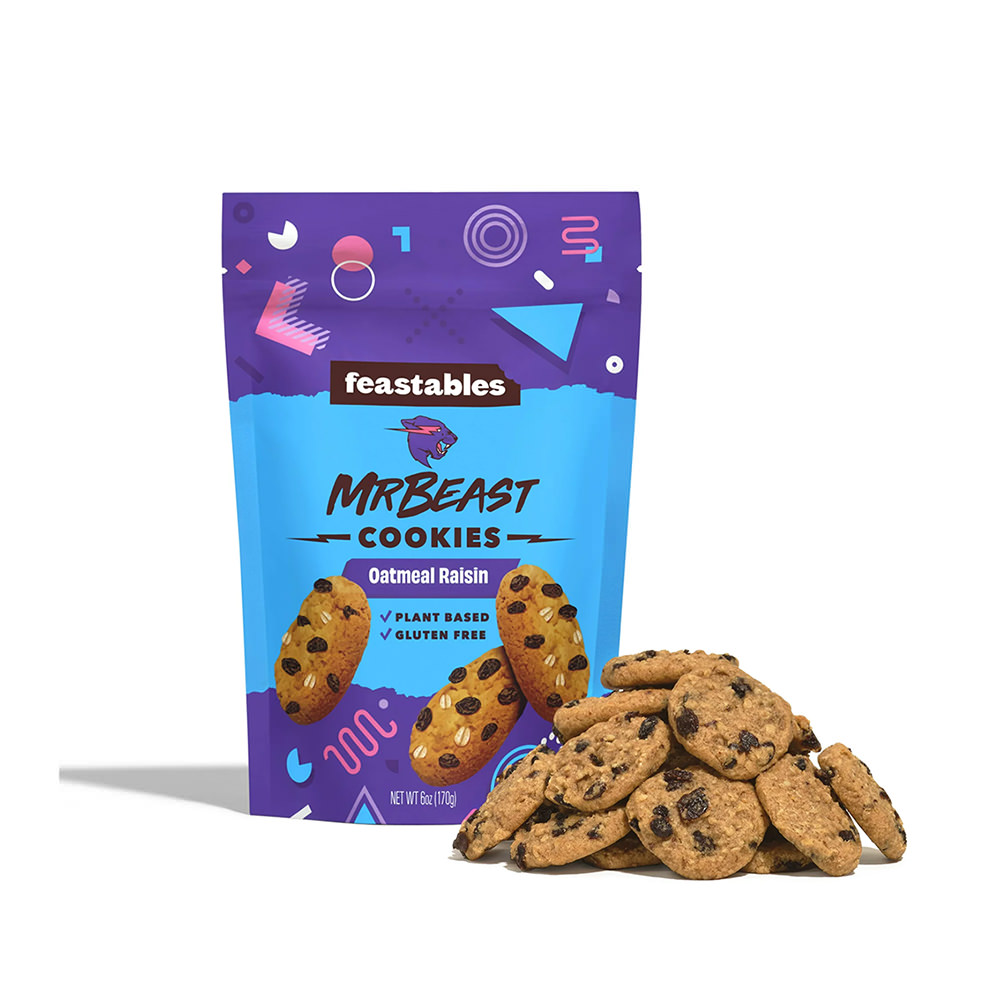 Feastables MrBeast Cinnamon Oatmeal Raisin Cookies, 6 oz, 1 ...