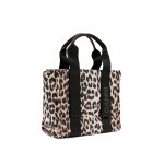 Leopard-print recycled-polyester tote bag