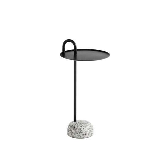 Bowler powder-coated steel and granite side table