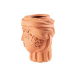Magna Graecia head-shaped terracotta vase 33cm