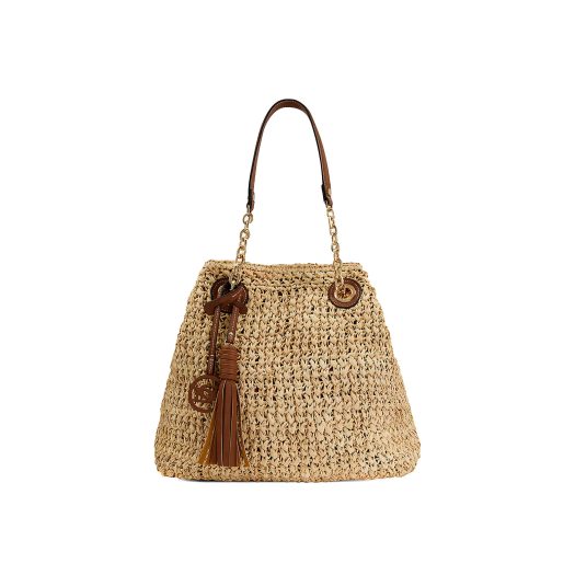 Ducier large rattan and faux-leather tote bagDucier large rattan